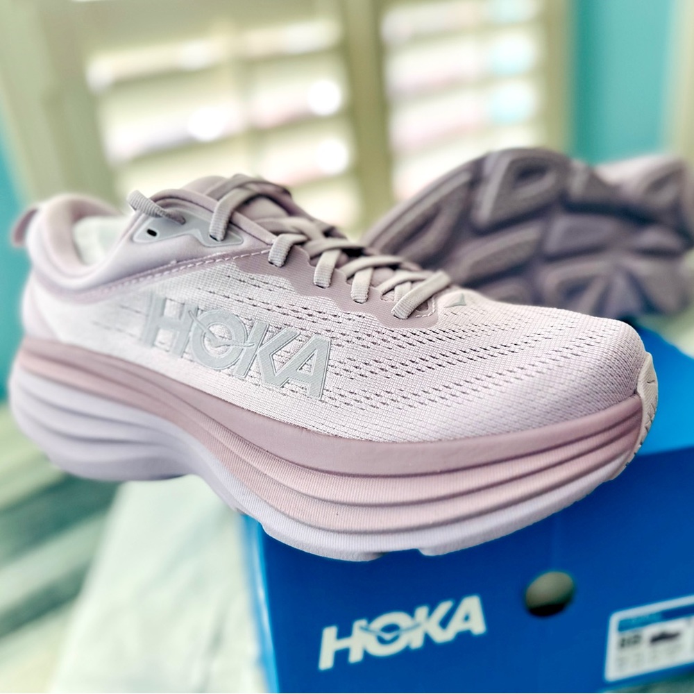Women’s HOKA Bondi 8. Lilac Marble/Elderberry
